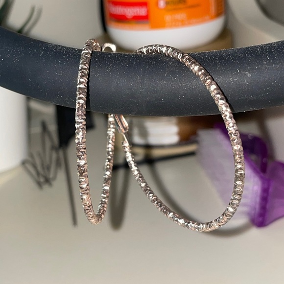 Rose Gold Hoop Earrings - Picture 3 of 3